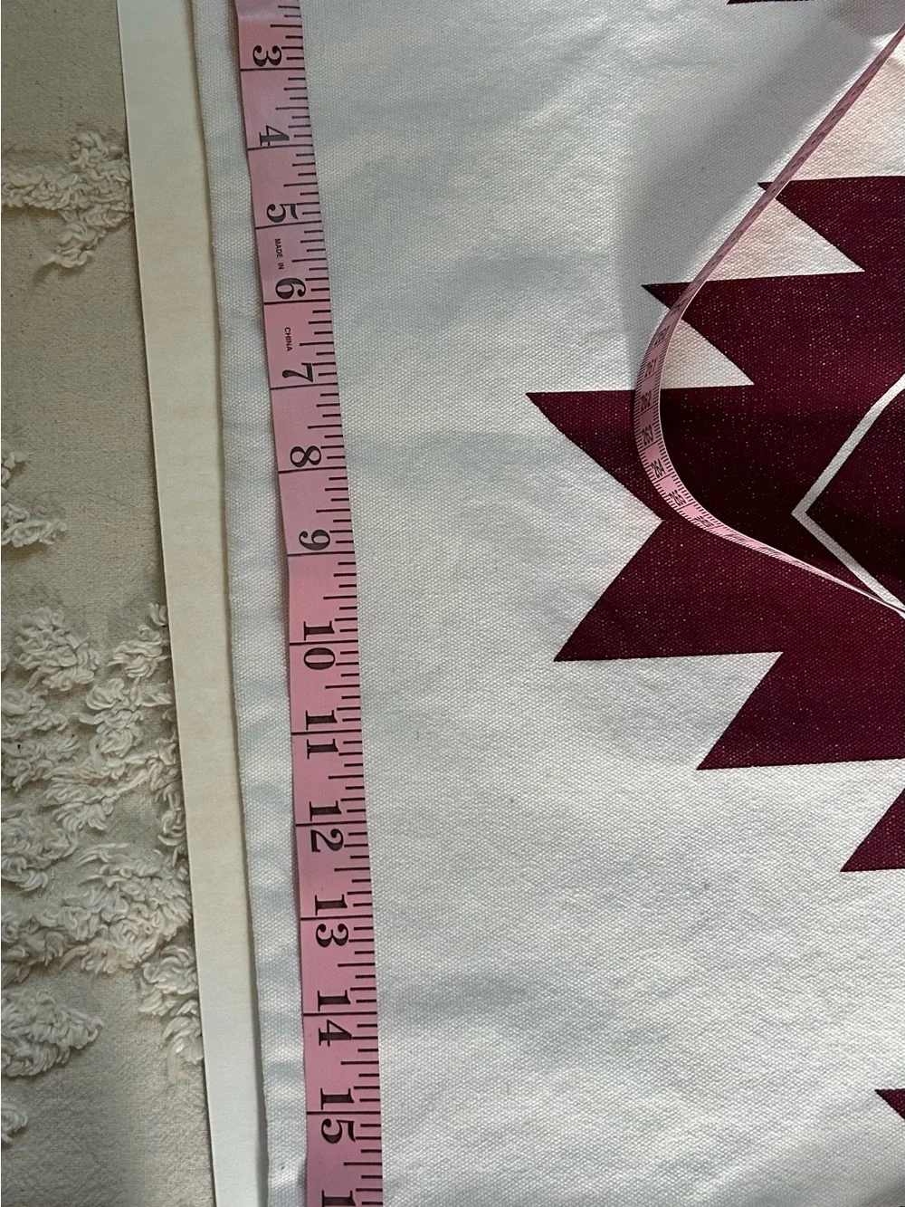 Dezene Decorative Accent Pillow Covers - White and Burgundy Geometric Set